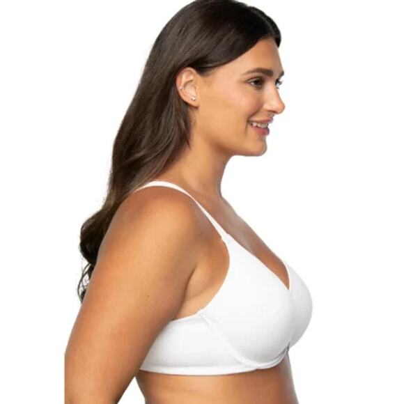 44C Vanity Fair Bra T-Shirt Beauty Back Full Figure Underwire Smoothing White - Picture 3 of 9